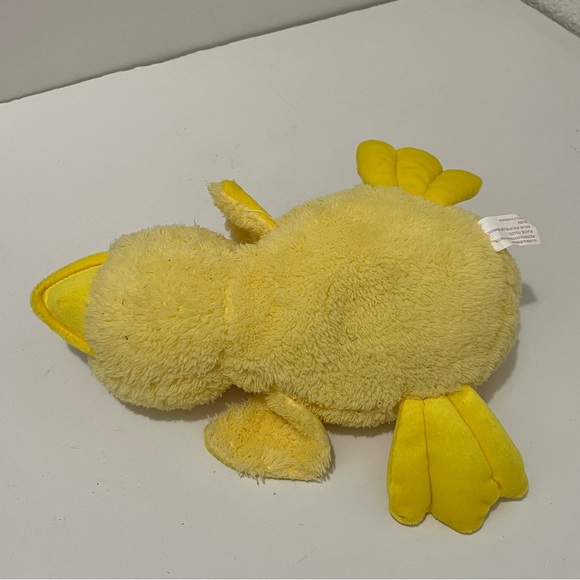 New Concepts Laying Down Yellow Duck Plush 11" Stuffed Animal Toy Bow - Picture 9 of 11